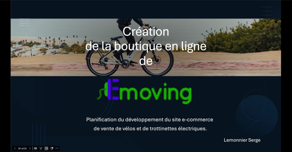 Planifiez le développement d’un site de vente de vélos électriques
